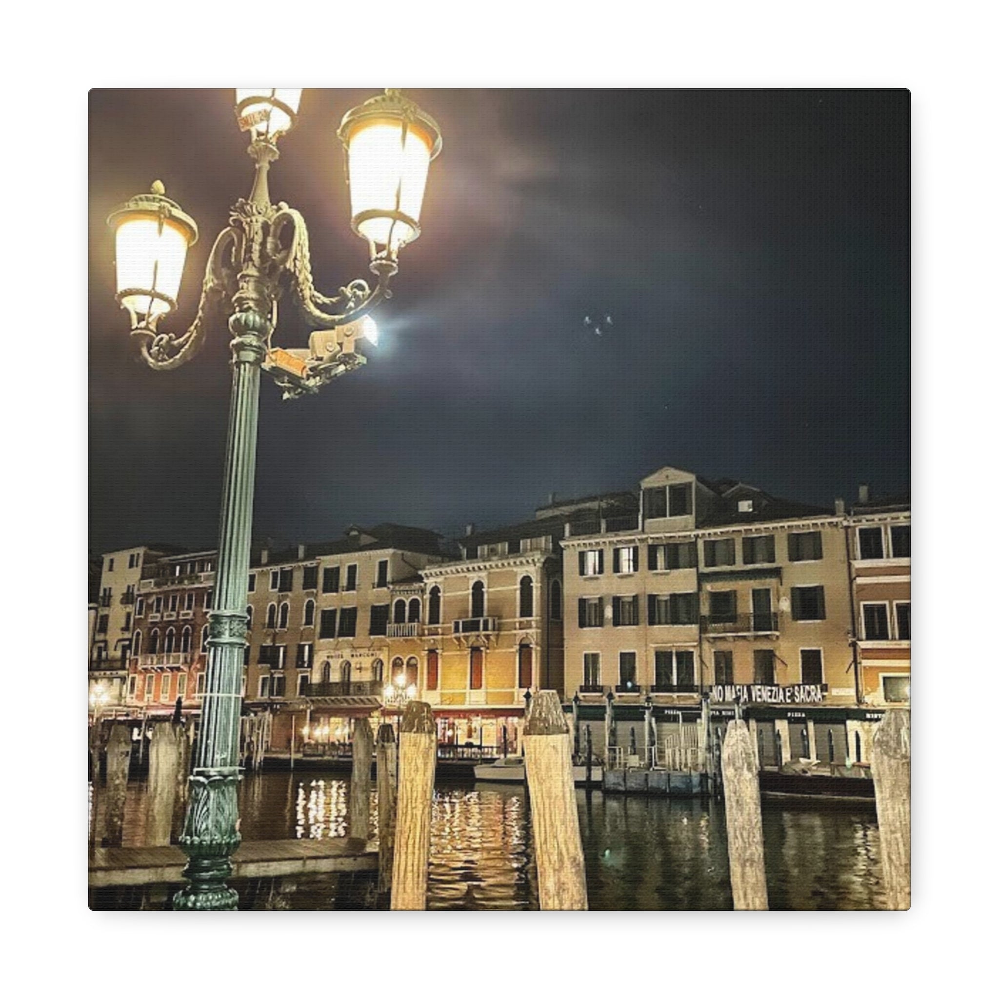 Venice Italy at Night Canvas Wrap