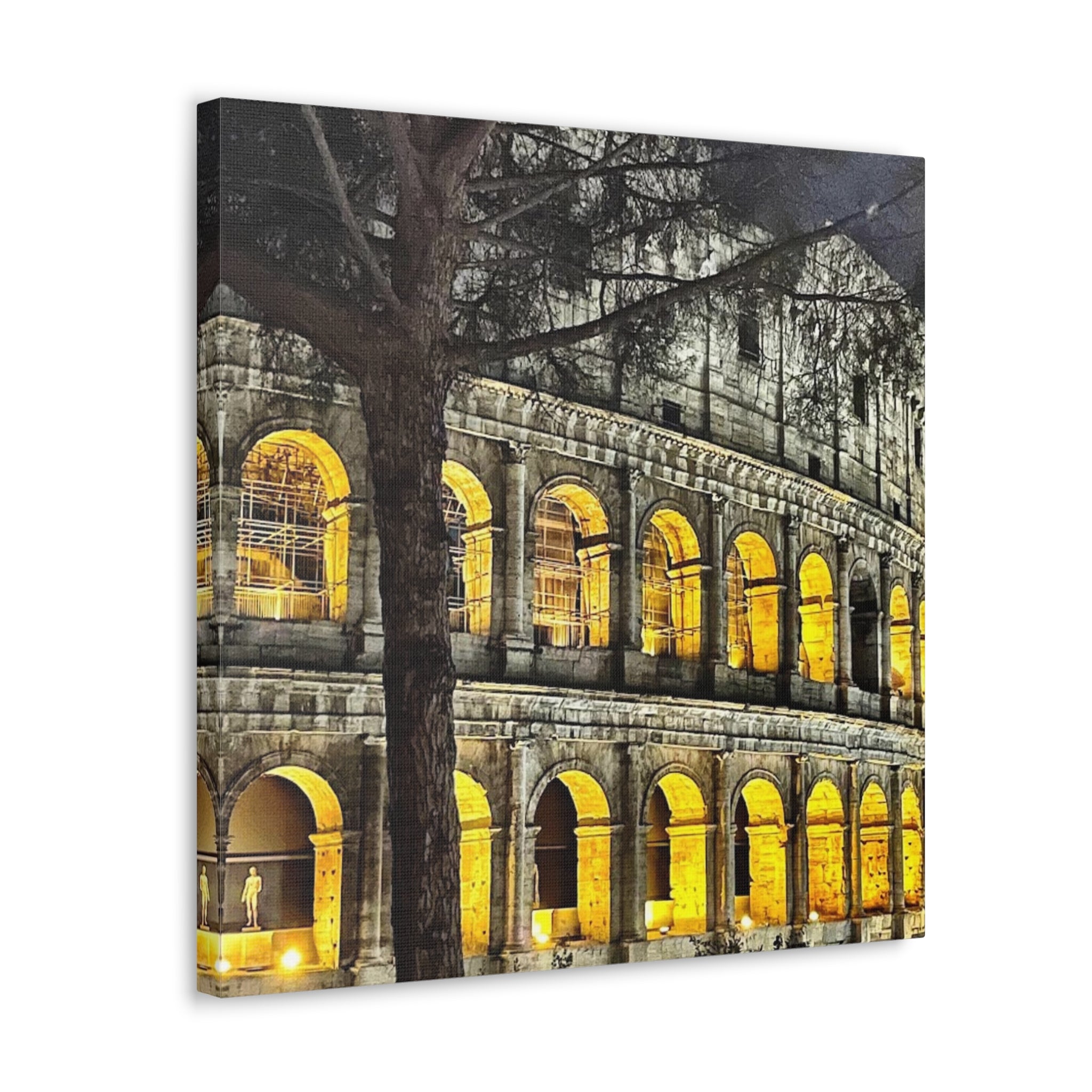 Rome at Night Canvas Wrap