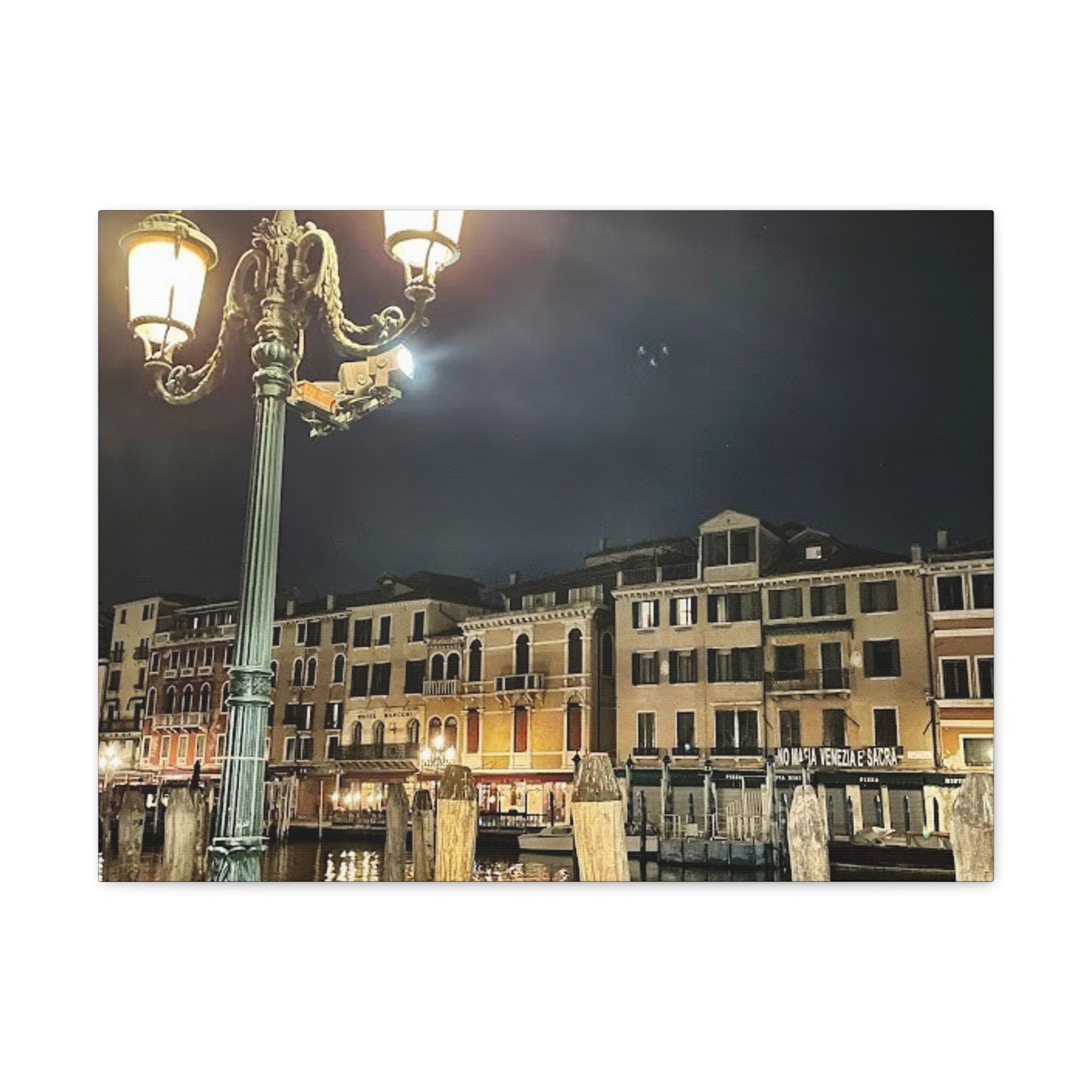 Venice Italy at Night Canvas Wrap