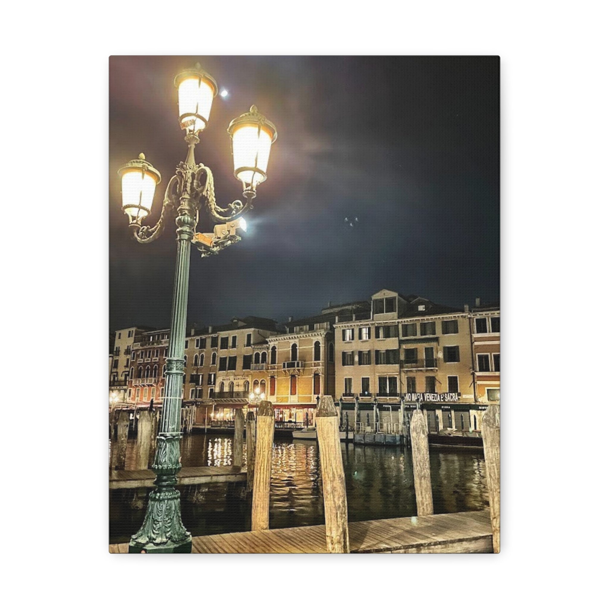 Venice Italy at Night Canvas Wrap