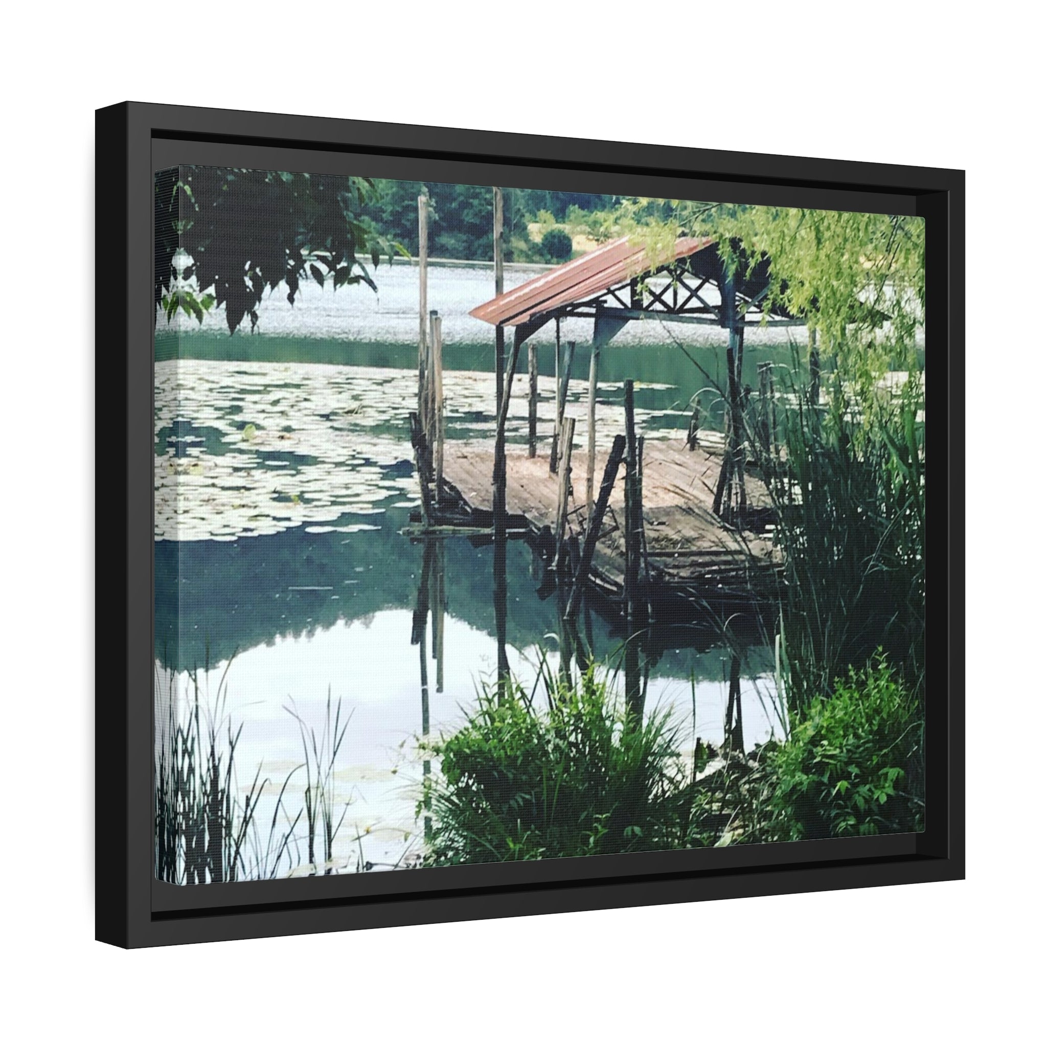 Fimone Lake Italy Matte Canvas, Black Frame