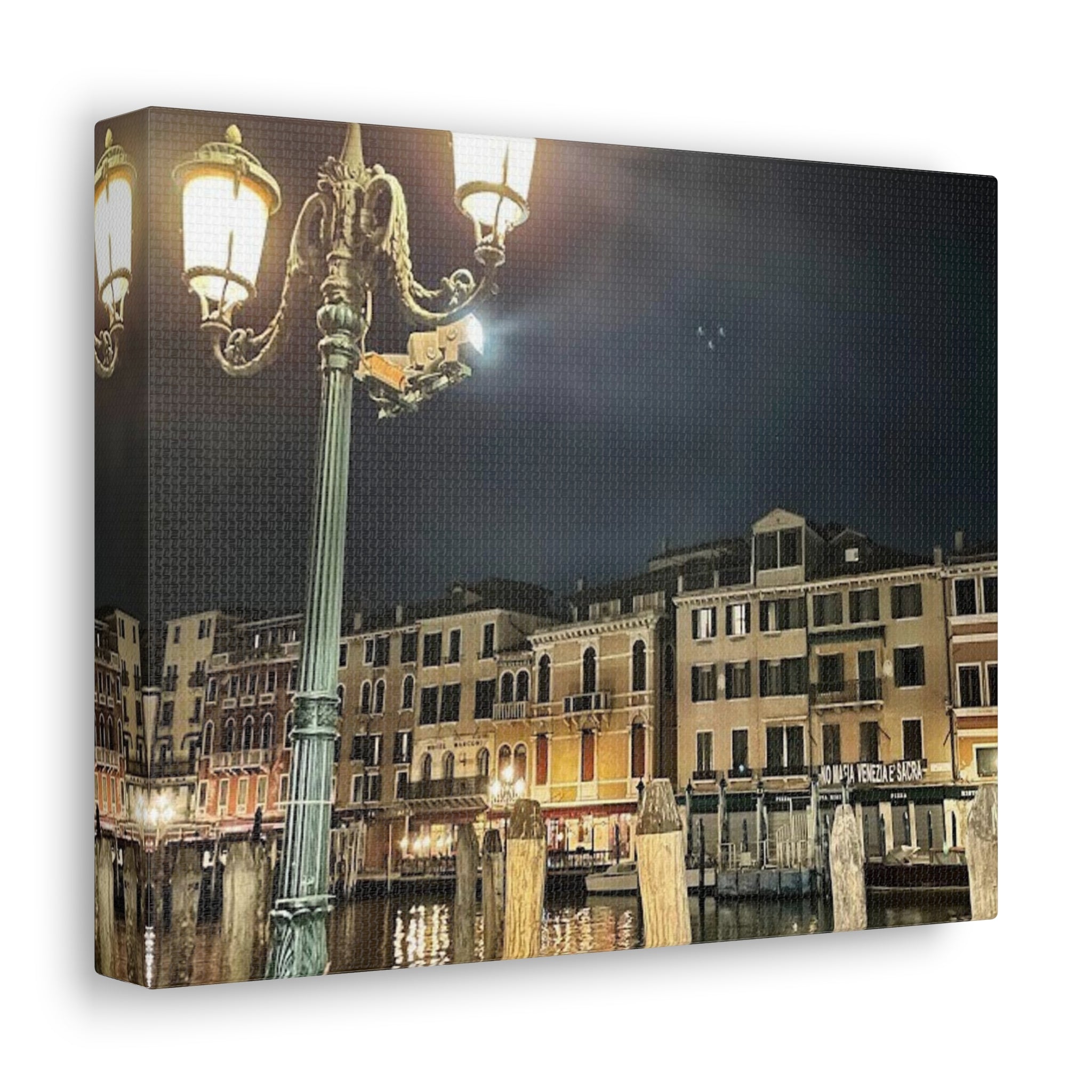 Venice Italy at Night Canvas Wrap