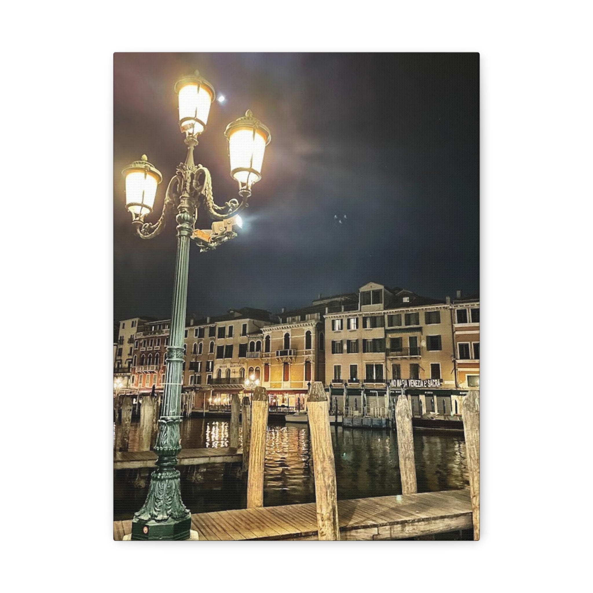 Venice Italy at Night Canvas Wrap