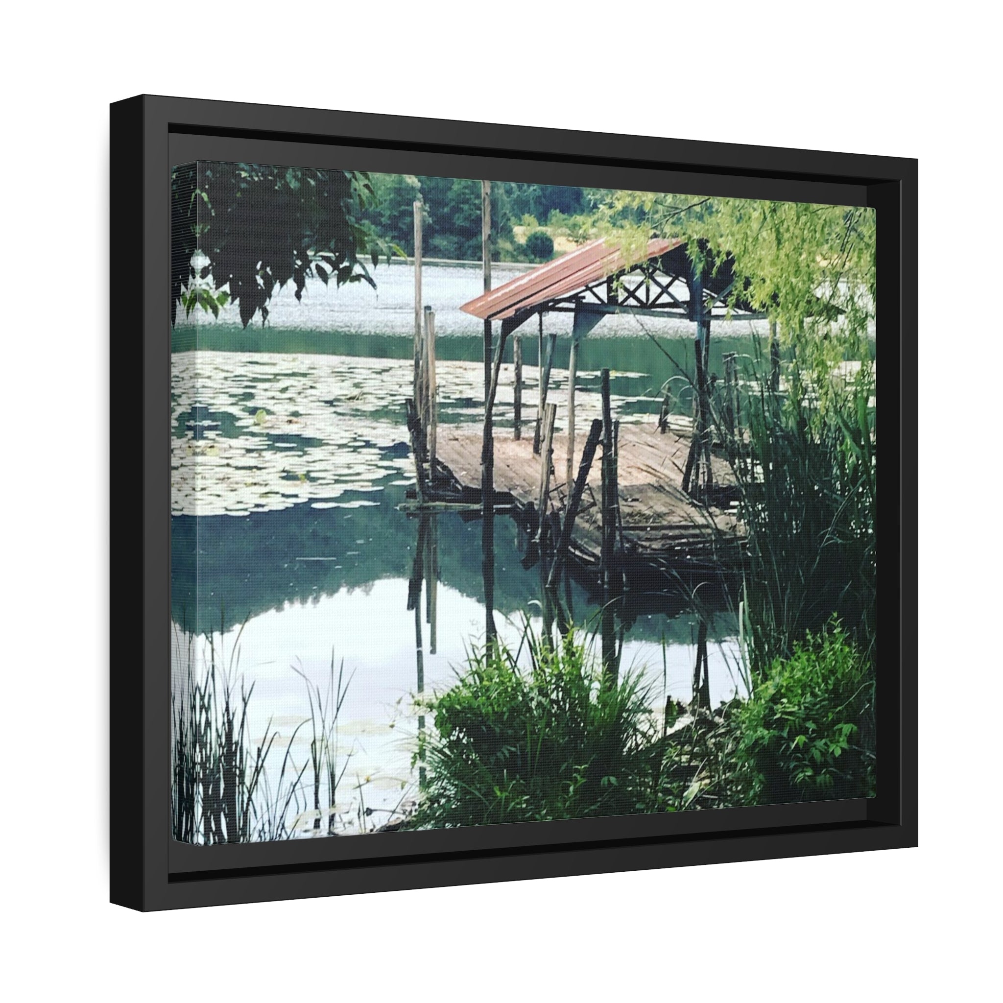 Fimone Lake Italy Matte Canvas, Black Frame