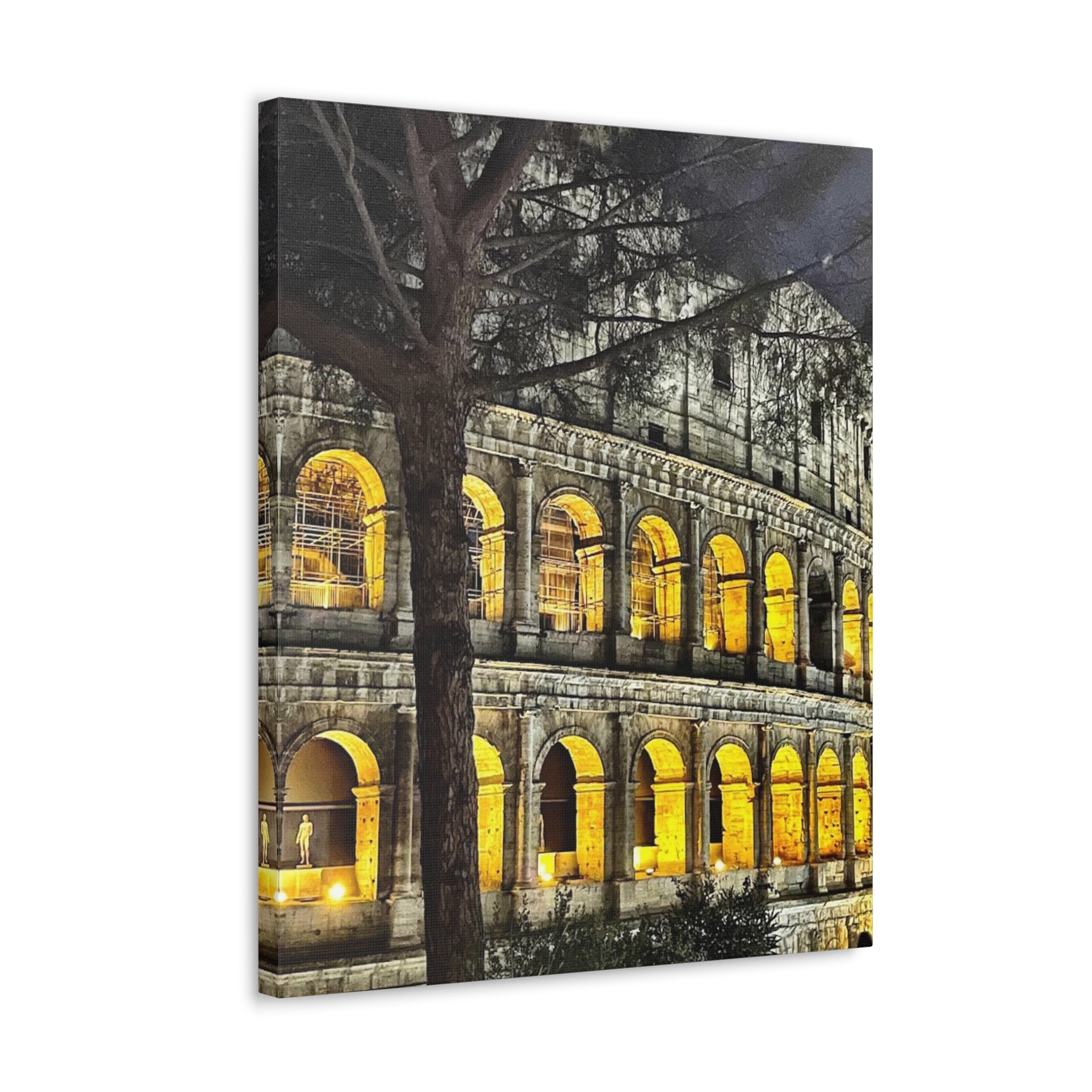 Rome at Night Canvas Wrap