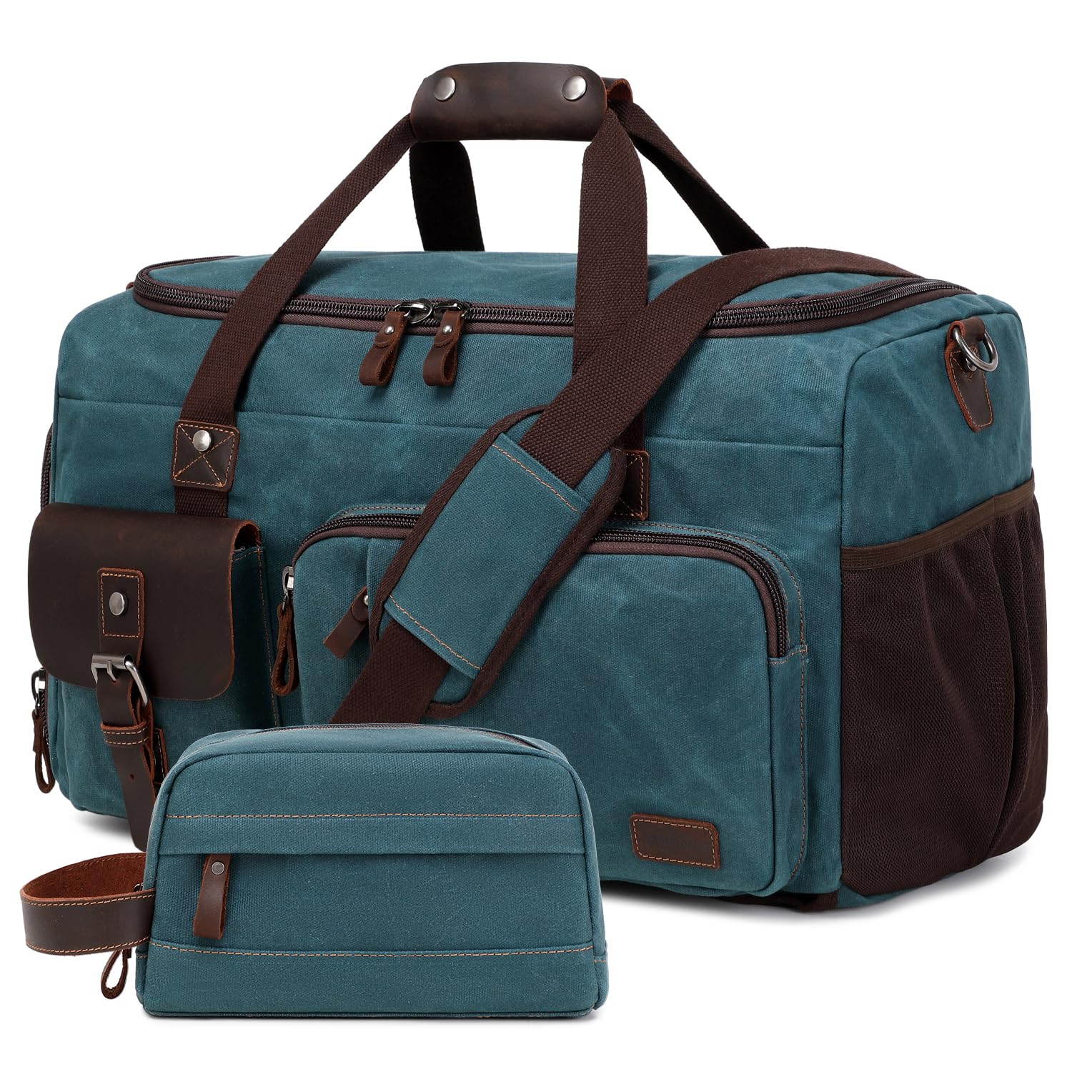 SHENHU Travel Duffle Bag Weekender Bag with Shoe Compartment Overnight Bag for Men Travel Bag Carry on Luggage Dark Green