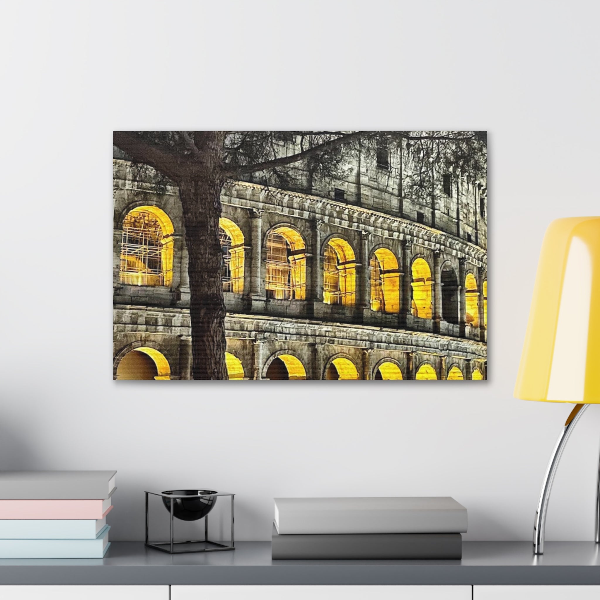 Rome at Night Canvas Wrap