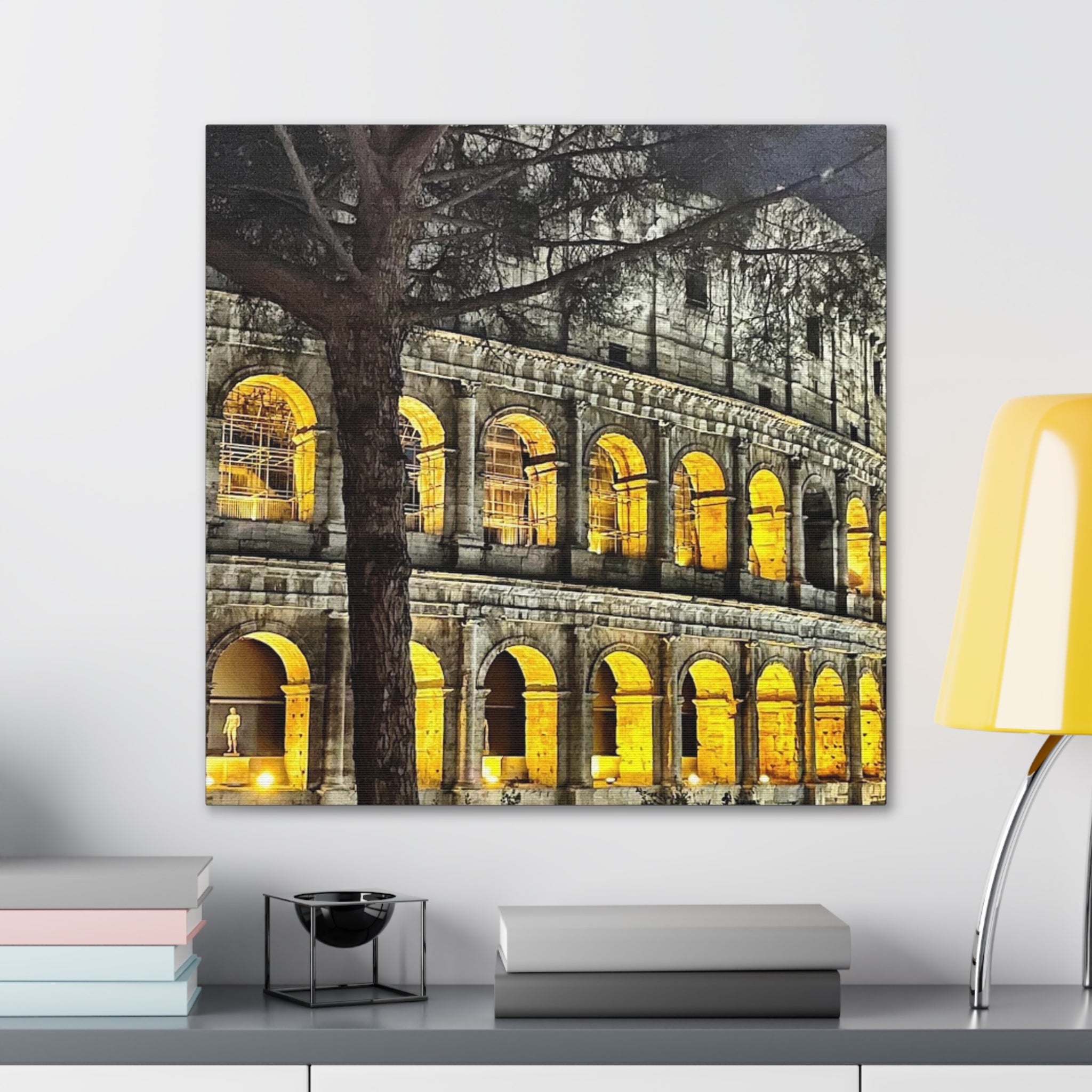 Rome at Night Canvas Wrap