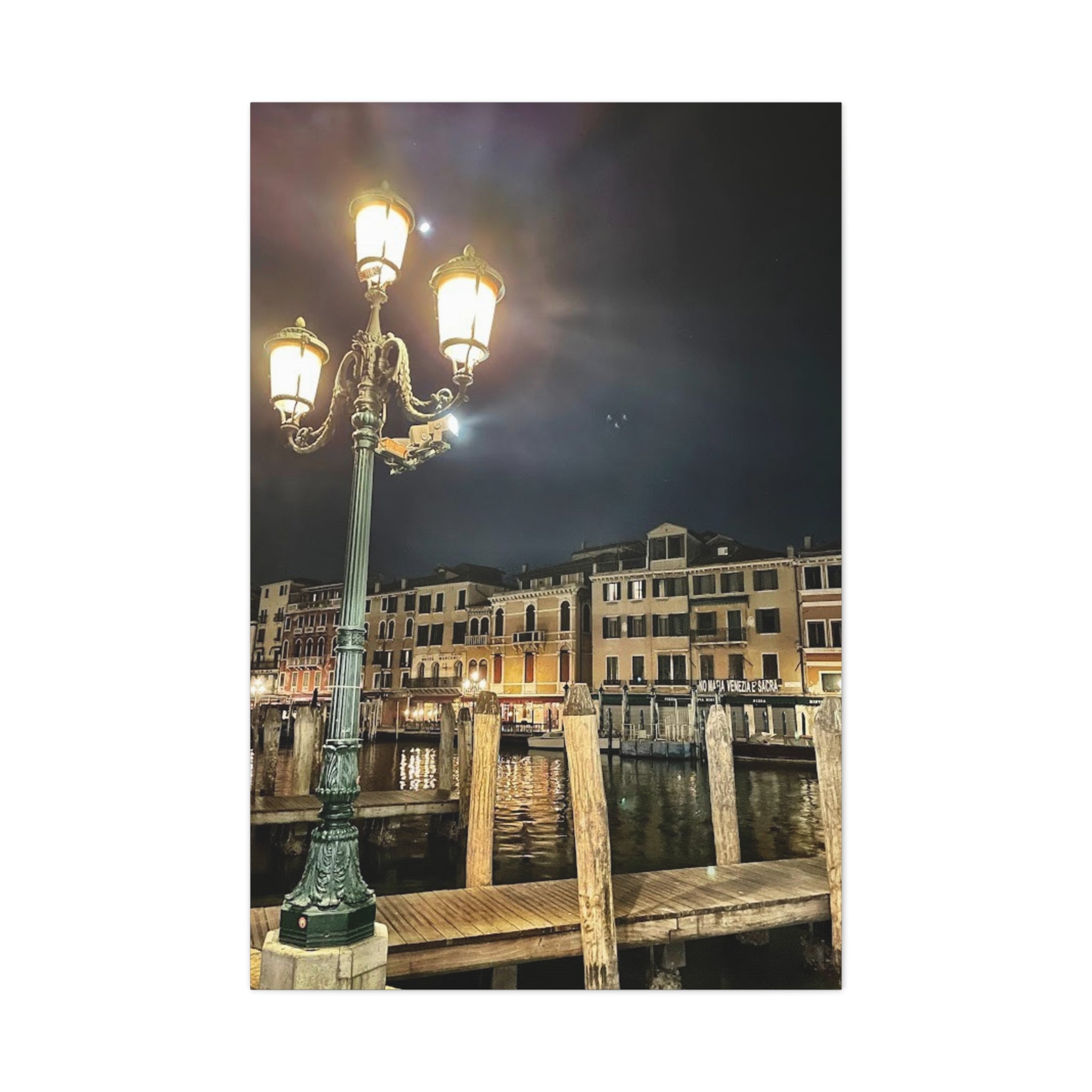 Venice Italy at Night Canvas Wrap