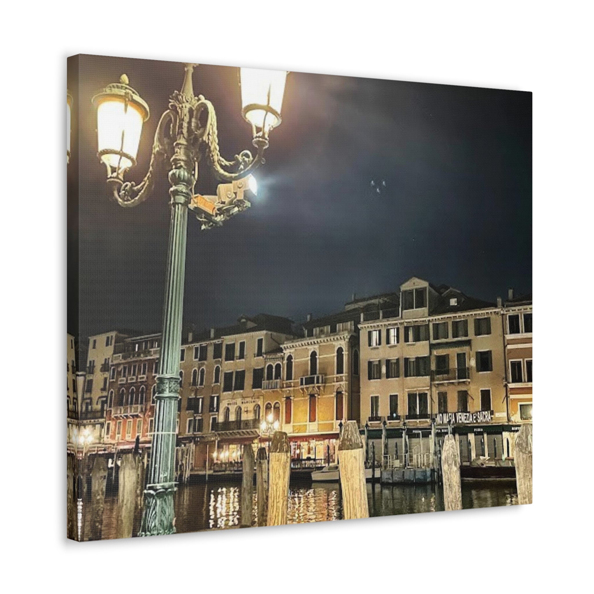 Venice Italy at Night Canvas Wrap