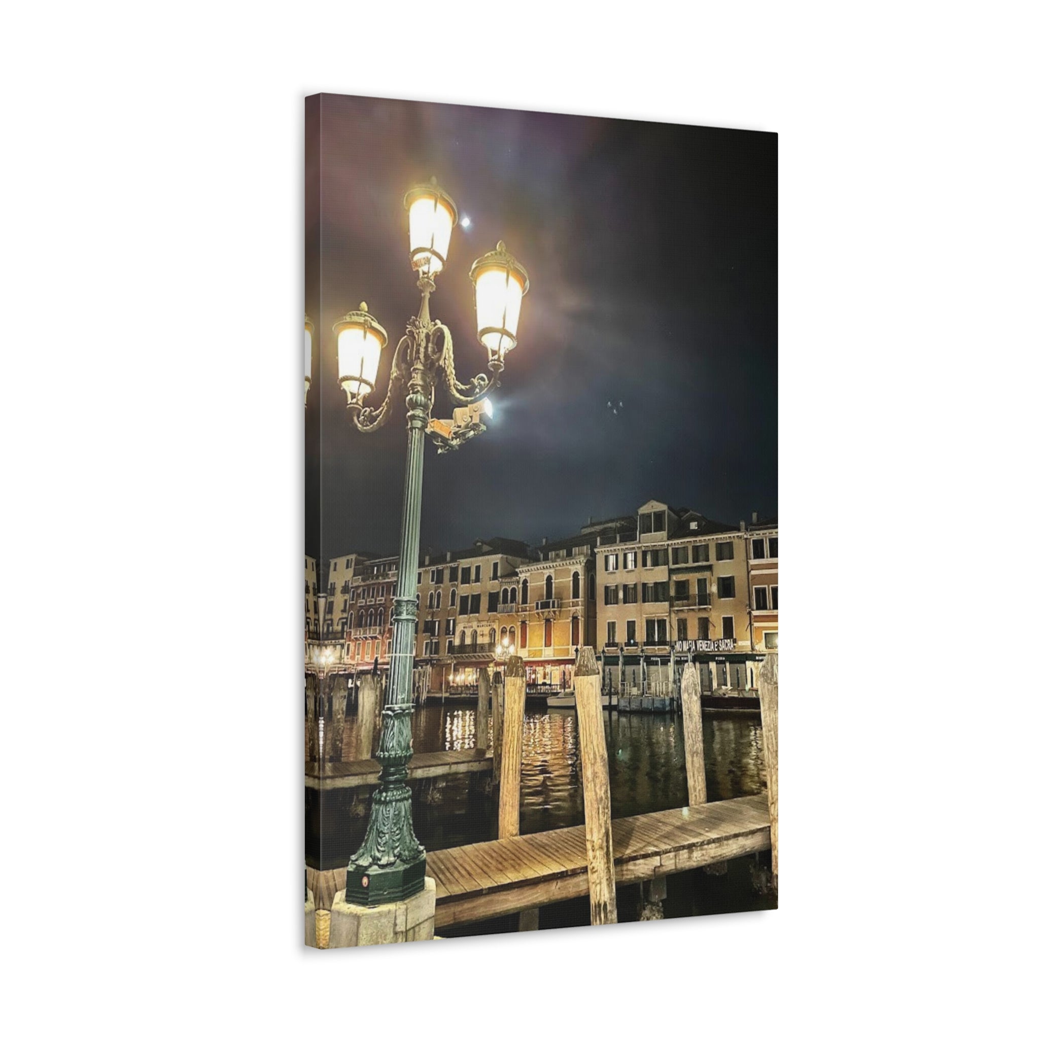 Venice Italy at Night Canvas Wrap