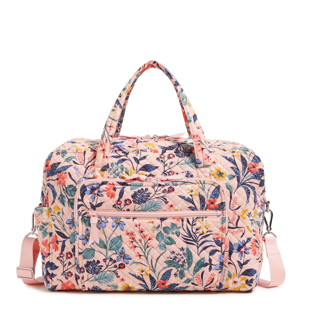 Vera Bradley Cotton Weekender Travel Bag Paradise Coral